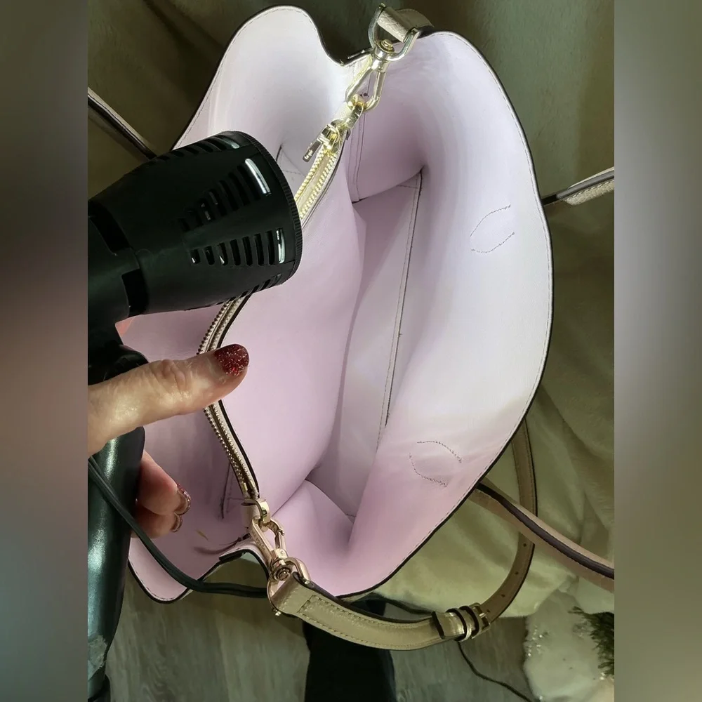 Kate Spade Eva Medium Blush Leather Satchel Nude Pink
